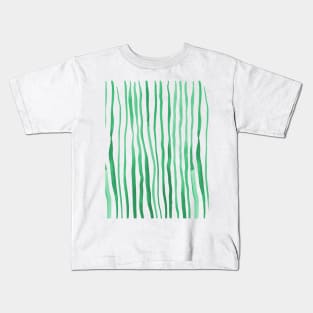 Vertical watercolor lines - green Kids T-Shirt